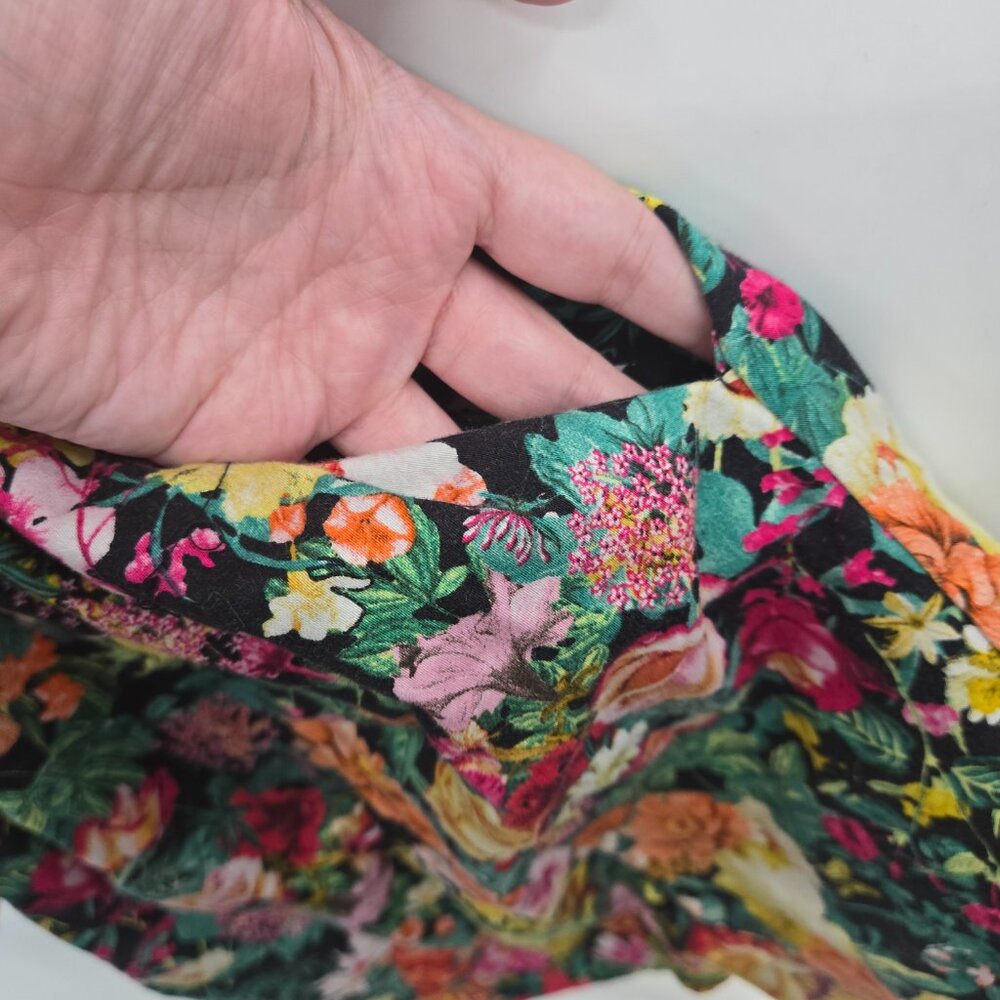 Zara Basic Black Floral Butterfly Fit and Flare Sleeveless Mini Dress Size Small - Picture 5 of 13